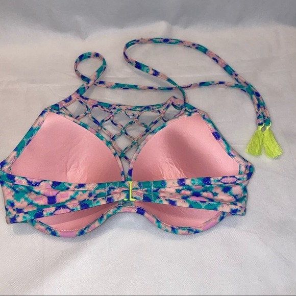 Shade & Shore Pink Mesh Bikini Top 34D - Picture 12 of 15